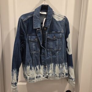 Lane Bryant Blue and White Denim Jacket Size 16 NWT